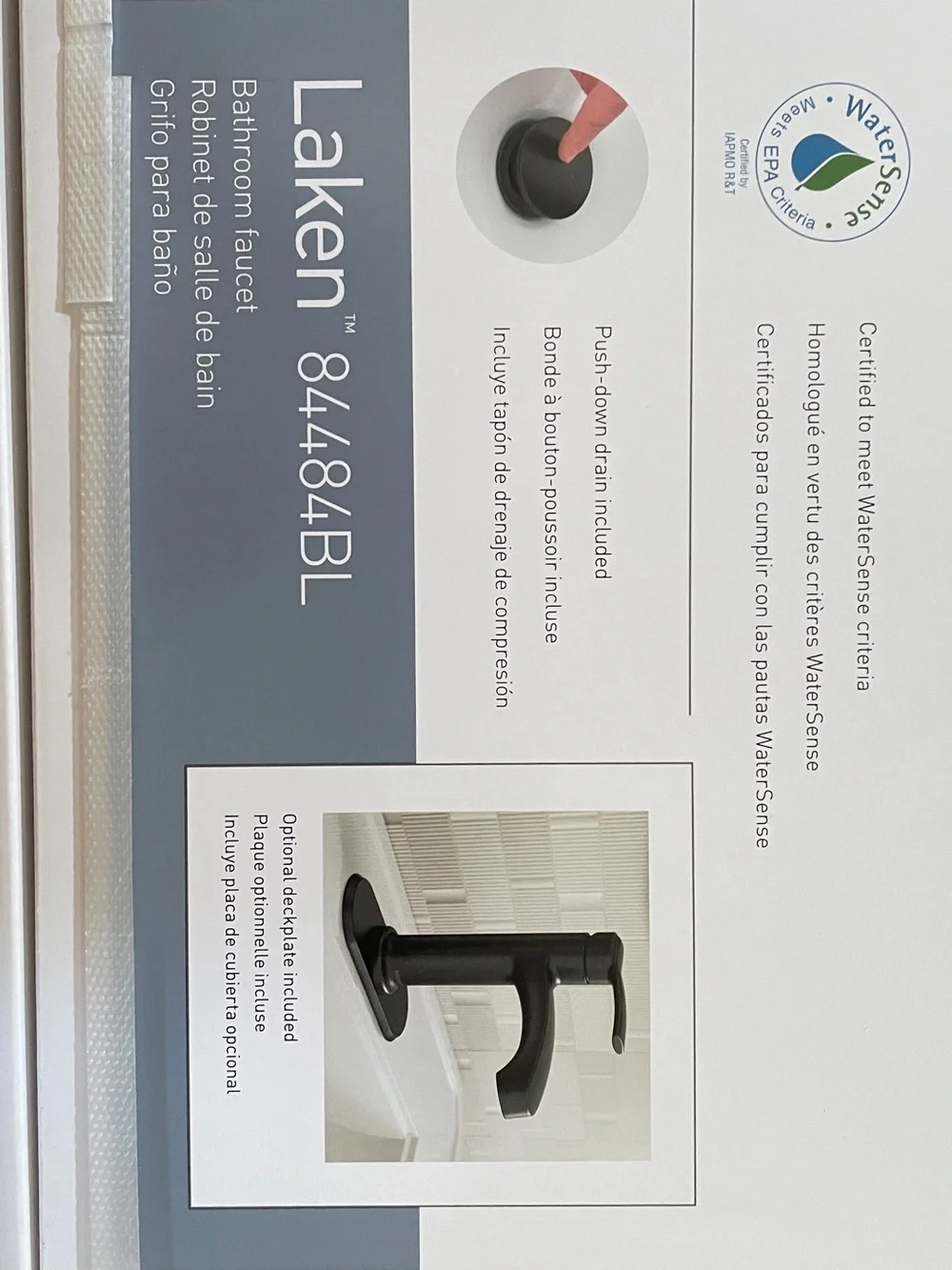 Moen Laken Single-Handle Bathroom Faucet in Matte Black